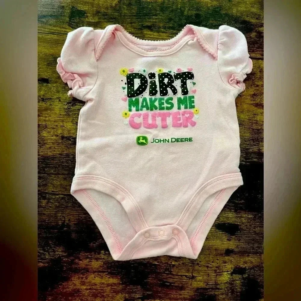 John Deere | infant girl onesie. Size: 6/9M.
